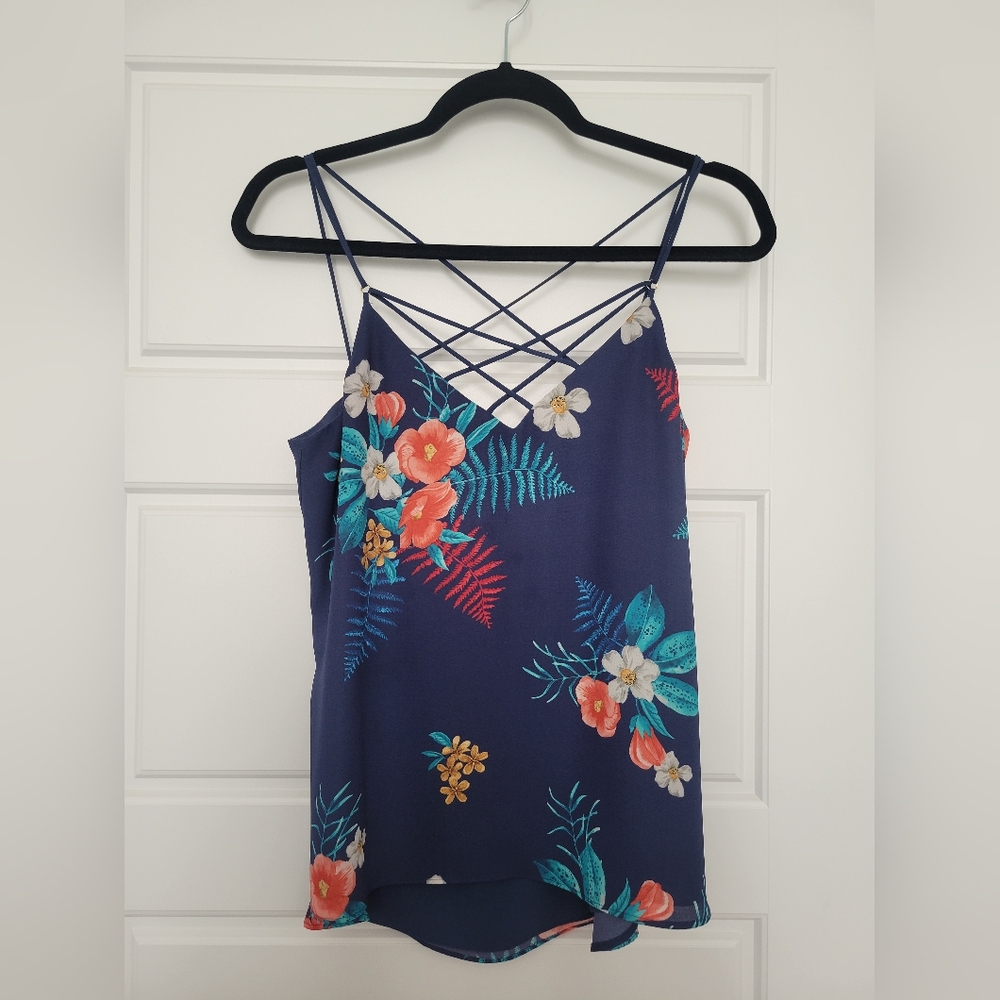 Express, small, Navy floral cami